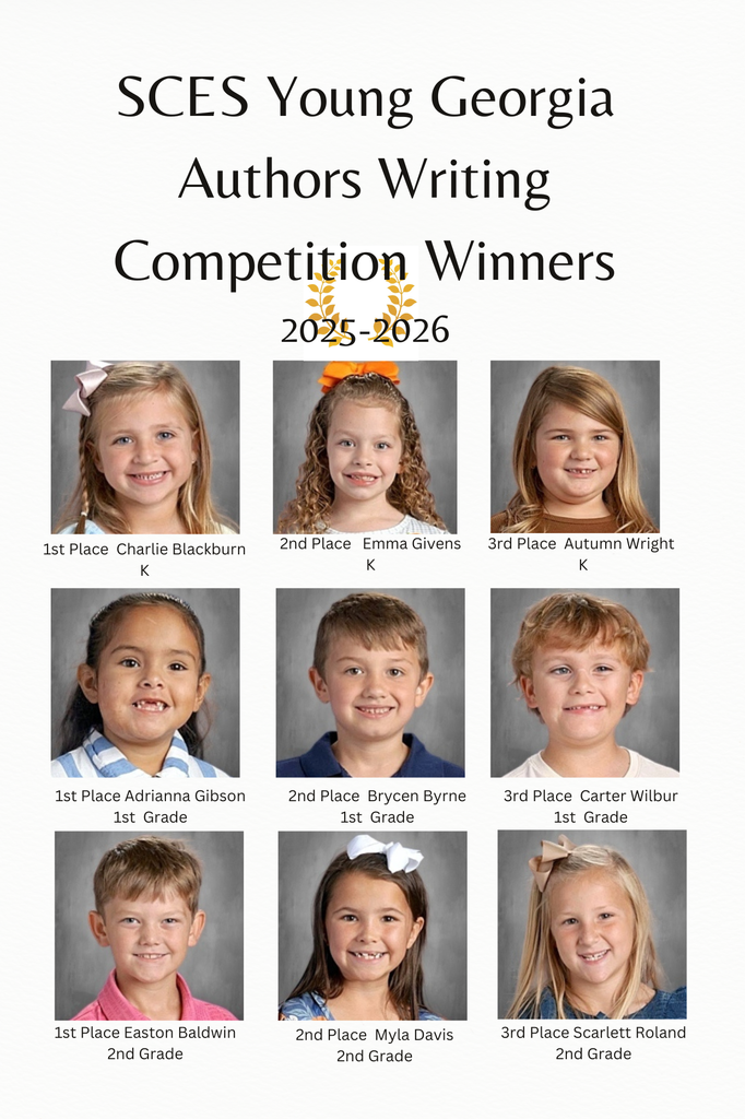 SCES 2025-2026 Young Georgia Authors Writing Competition Winners