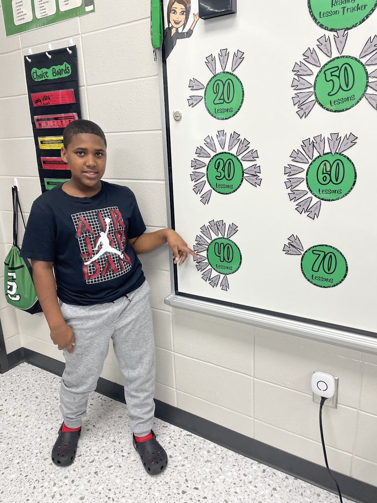 "Mrs. Croom would like to give a BIG 🎉 SHOUT OUT 🎉 to Kha’Ston Brown for successfully completing 40 iReady lessons!  📚🌟 Way to go, Kha’Ston! Your hard work and determination are paying off. Keep up the amazing effort! 🌟📚"