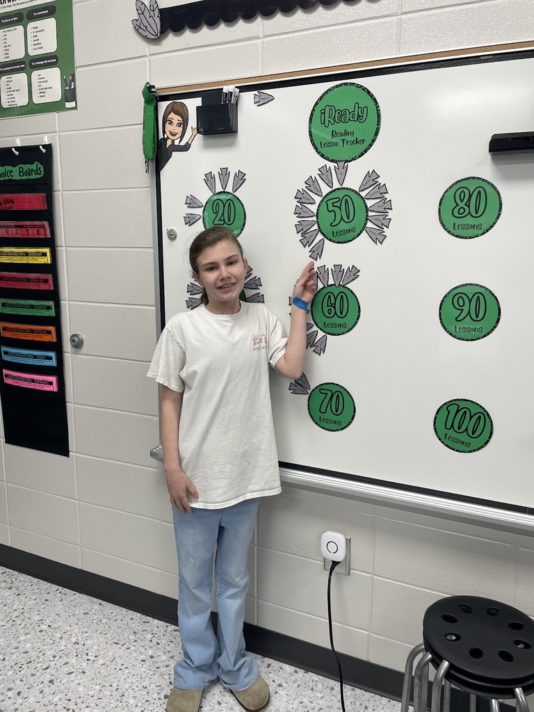 "Mrs. Croom would like to give a BIG 🎉 SHOUT OUT 🎉 to Abigail for reaching an awesome milestone in iReady! Abby has passed 50 lessons in iReady Reading!  📚🌟 Way to go, Abigail! Your hard work and dedication are shining through. Keep up the fantastic effort! 🌟📚"