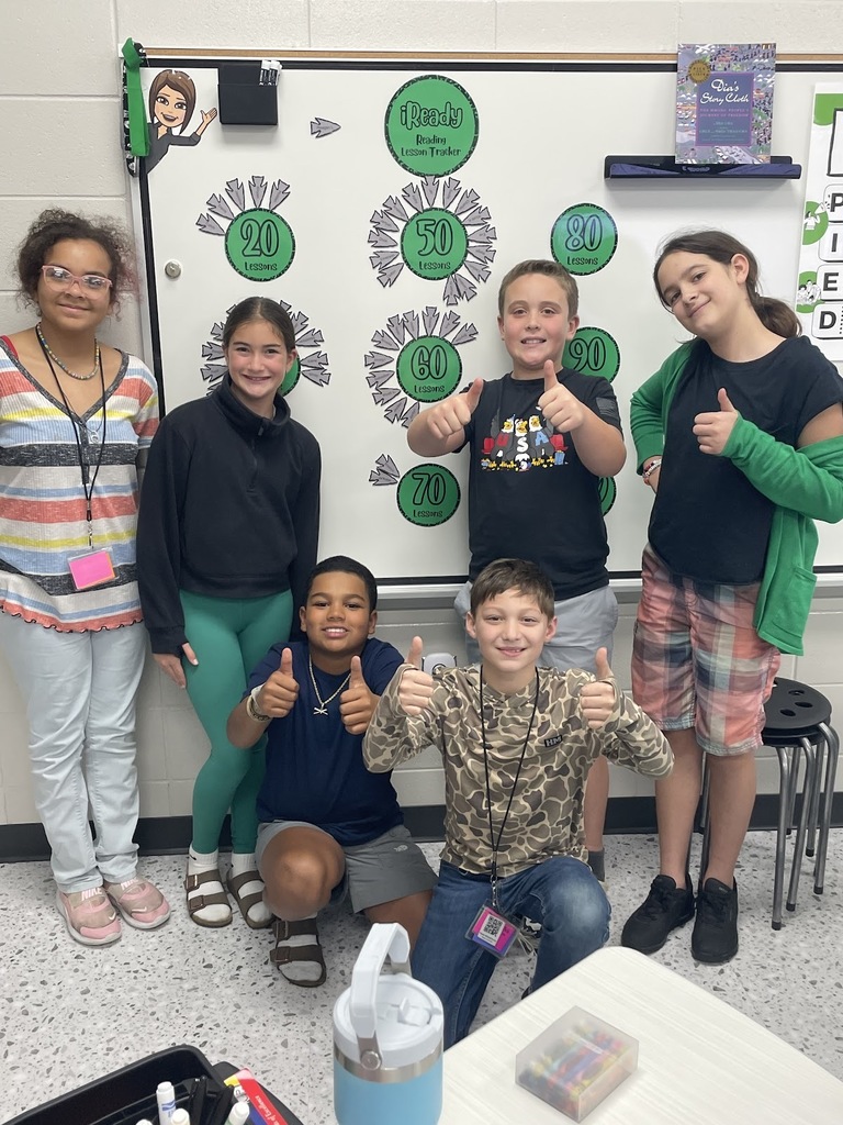 "Mrs. Croom would like to give a HUGE 🎉 SHOUT OUT 🎉 to Velzie Butts, Brynlee Pitts, Wyatt Casper, Ava Mixon, Sebastian Calloway, and Reese Norton for passing an incredible 60 iReady lessons in reading!  📚🌟 What an outstanding accomplishment! Your hard work, focus, and determination are truly paying off. Keep up the amazing effort—we are so proud of you! 🌟📚"