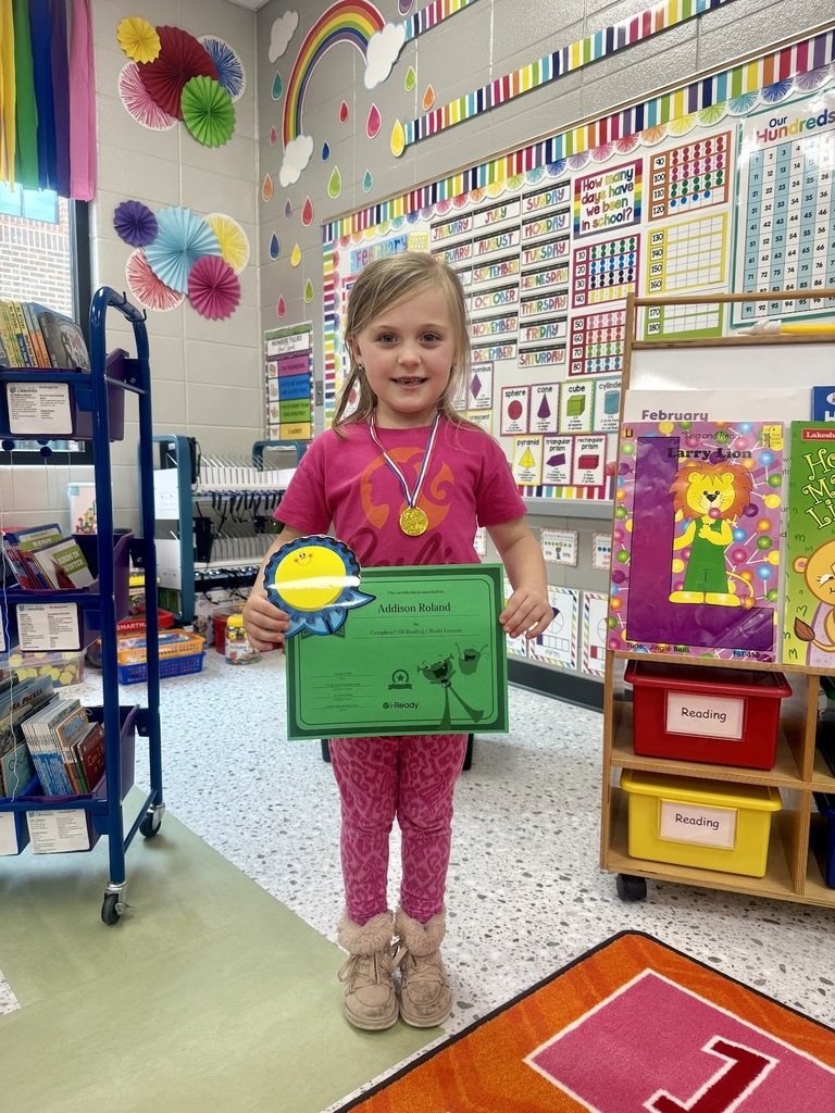 Miss Jodi Harper and Miss Jalee’ Conley would like to give a big “SHOUTOUT” to Addison Roland for completing 100 Reading i-Ready lessons. We are so proud of her! 