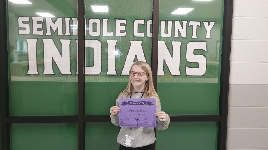 Miss Jessie, subbing for Mrs. Atkinson's 4th Grade ELA class, would like to give a shout out to Jerah Thompson for completing 90 i-Ready lessons!