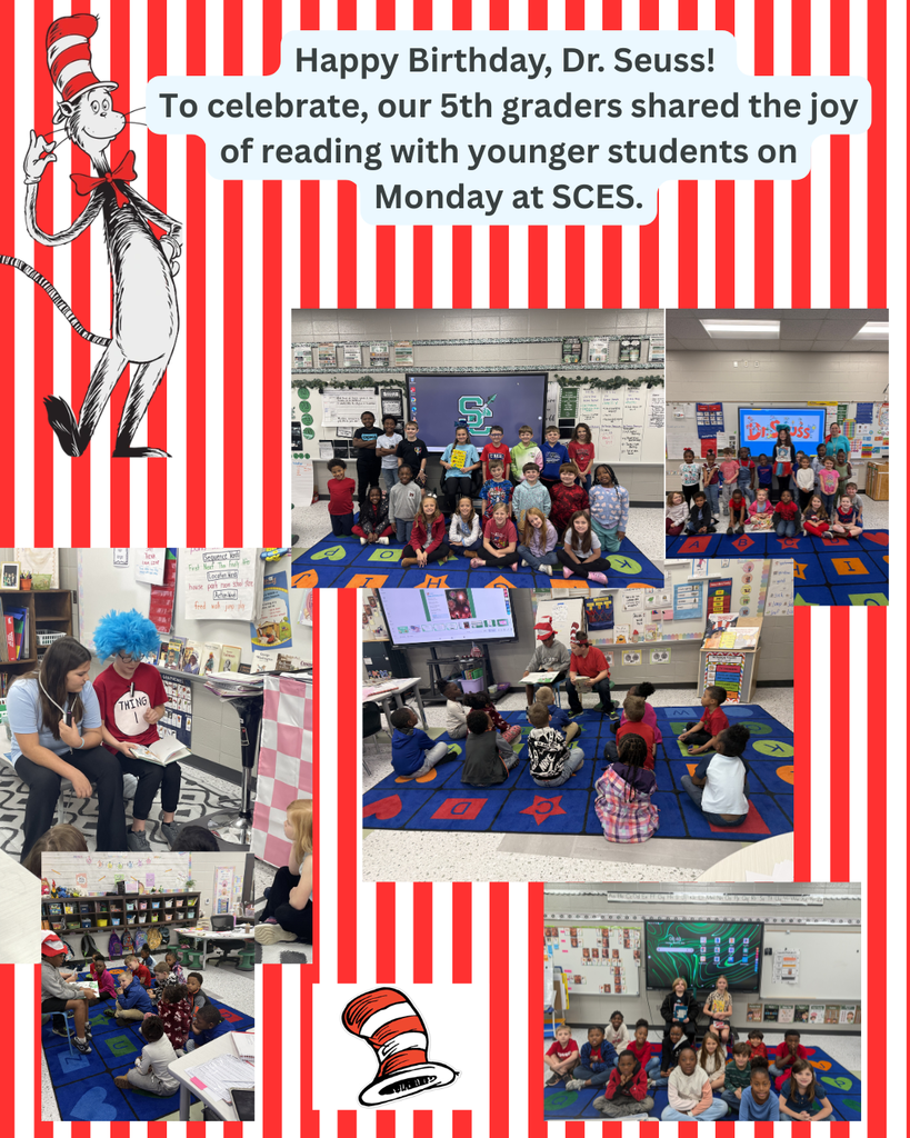 5th Graders reading to the younger classes for Dr. Seuss' birthday on Monday! 