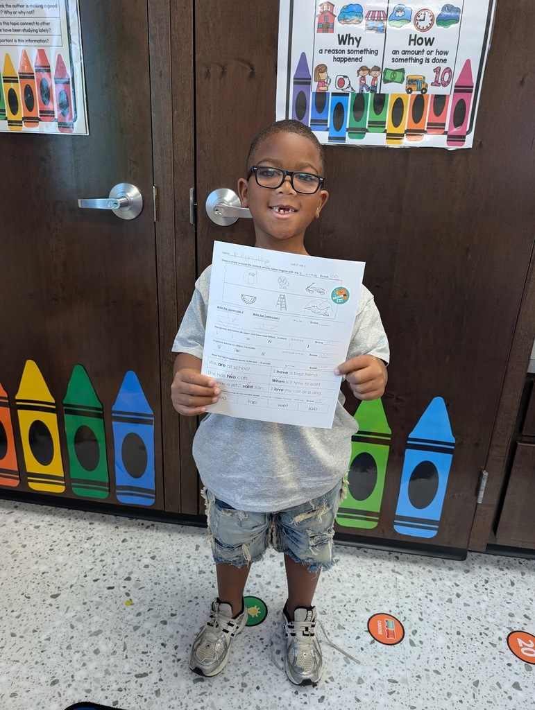 Ms. Armoray and Mrs. Michelle would like to give a shout out to Korbyn Hale for making a 100 on his phonics test! We are so proud of your Korbyn.