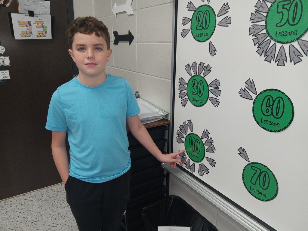 Eldon has completed 40 iReady lessons in math!