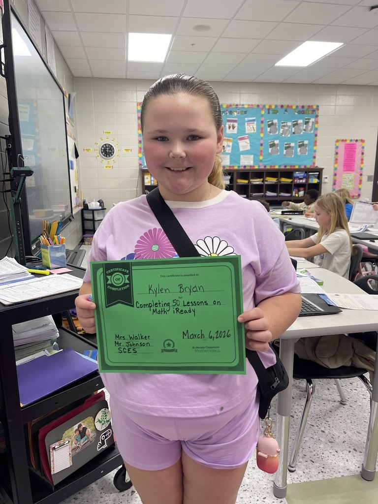Mrs. Walker would like to give Kylen Bryan a shoutout for completing 50 iReady lessons in math!
