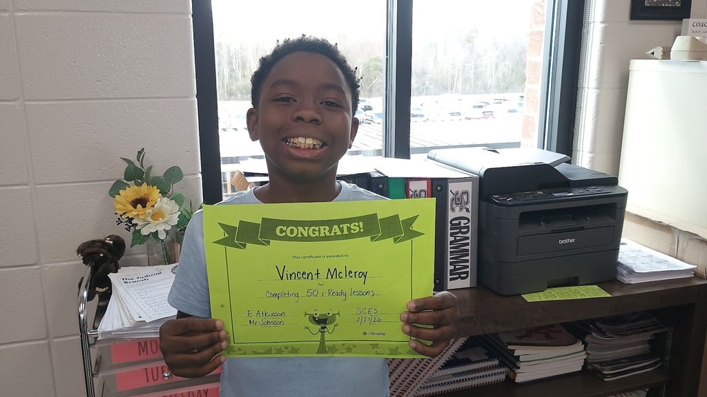 Congratulations to Vincent Mcleroy for passing 50 i-Ready lessons!