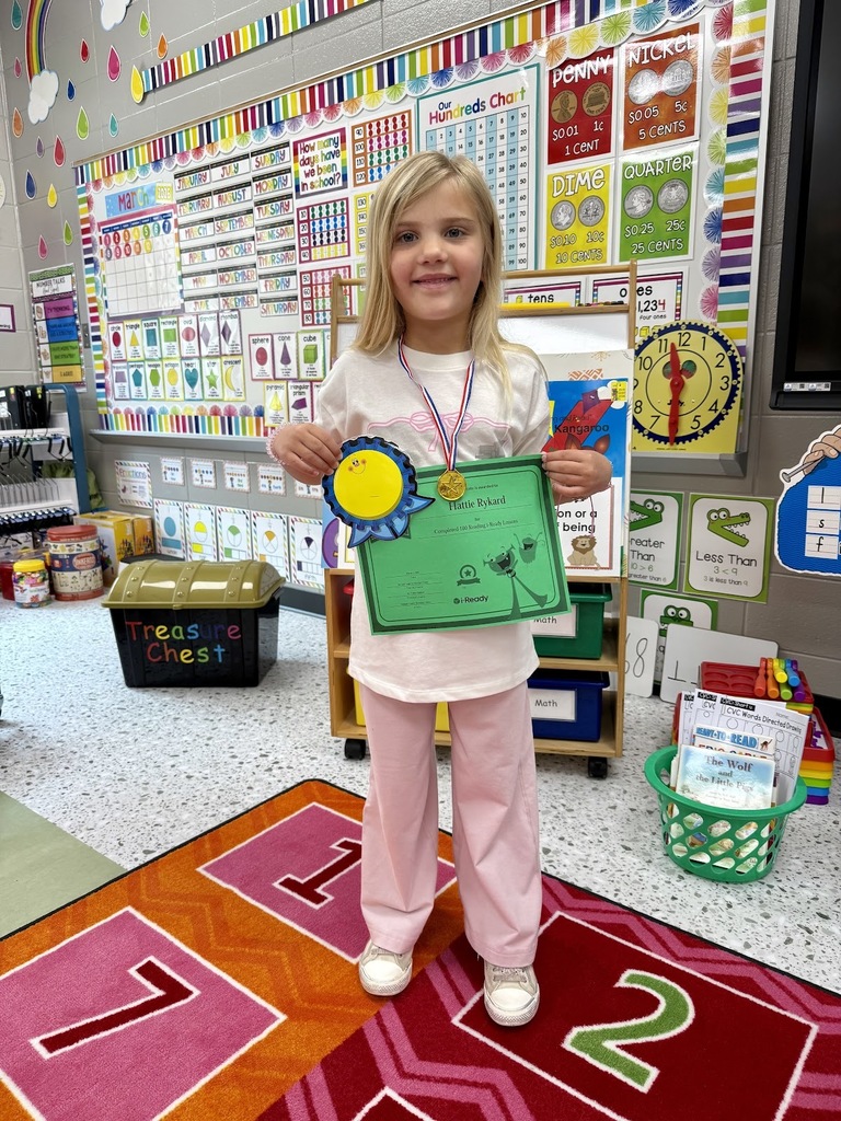 Miss Jodi Harper and Miss Jalee’ Conley want to give a “SHOUT OUT” to Wiley Miller and Emerie Harrell for passing 75 i-Ready Reading lessons. Way to go, girls!