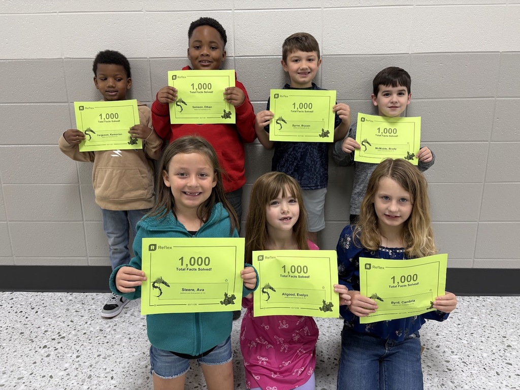 These students in Ms. Keyla's class have solved 1,000 math facts! Way to go !!!