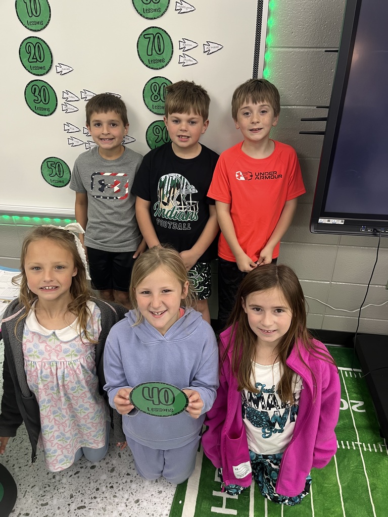 Miss Hannah would like to for a shout out to Ayden Anderson, Nicole Groomes, Rhett Moulton, Remington Scott, Tre Shingler, Layla Roney, Scarlett Roland, Trip Blackburn, Judson Hendley, and Ella Hunter for completing 40 i-Ready lessons!