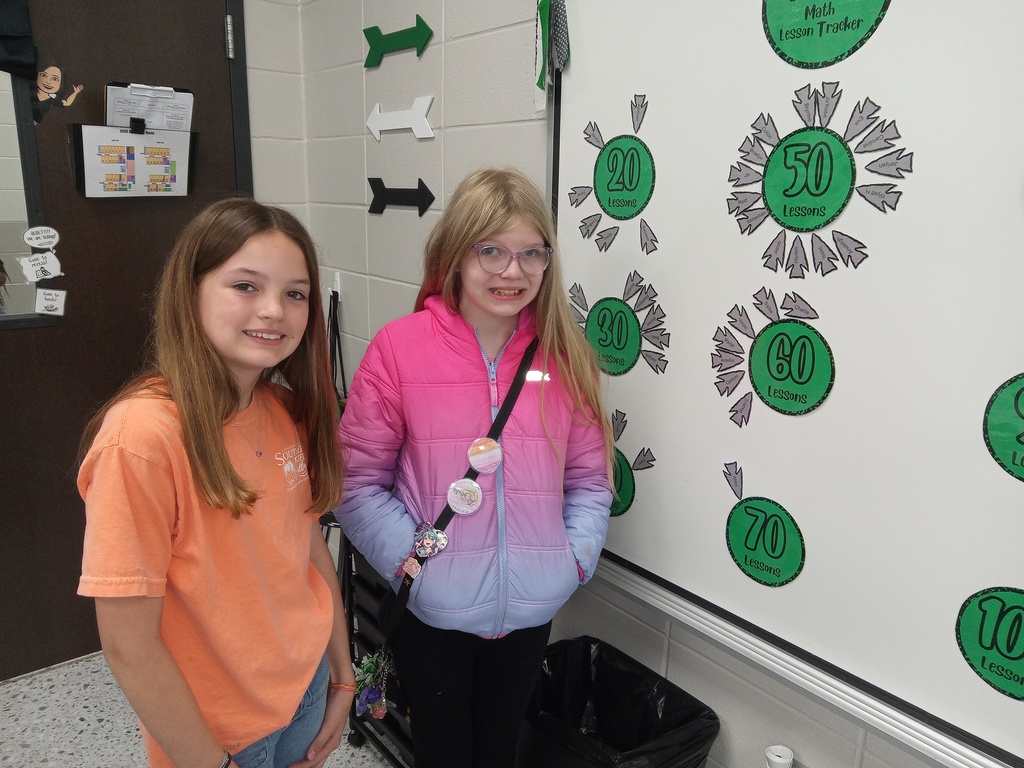 Caroline and Analeigh have passed 50 iReady math lessons! 