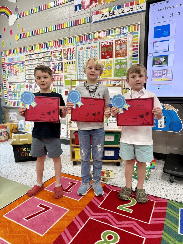 Miss Jodi Harper and Miss Jalee’ Conley would like to give a “SHOUTOUT” to Chance Richardson, Sawyer Graham, and Bentley Elmore for completing 75 iReady Reading lessons. Way to go, boys!  
