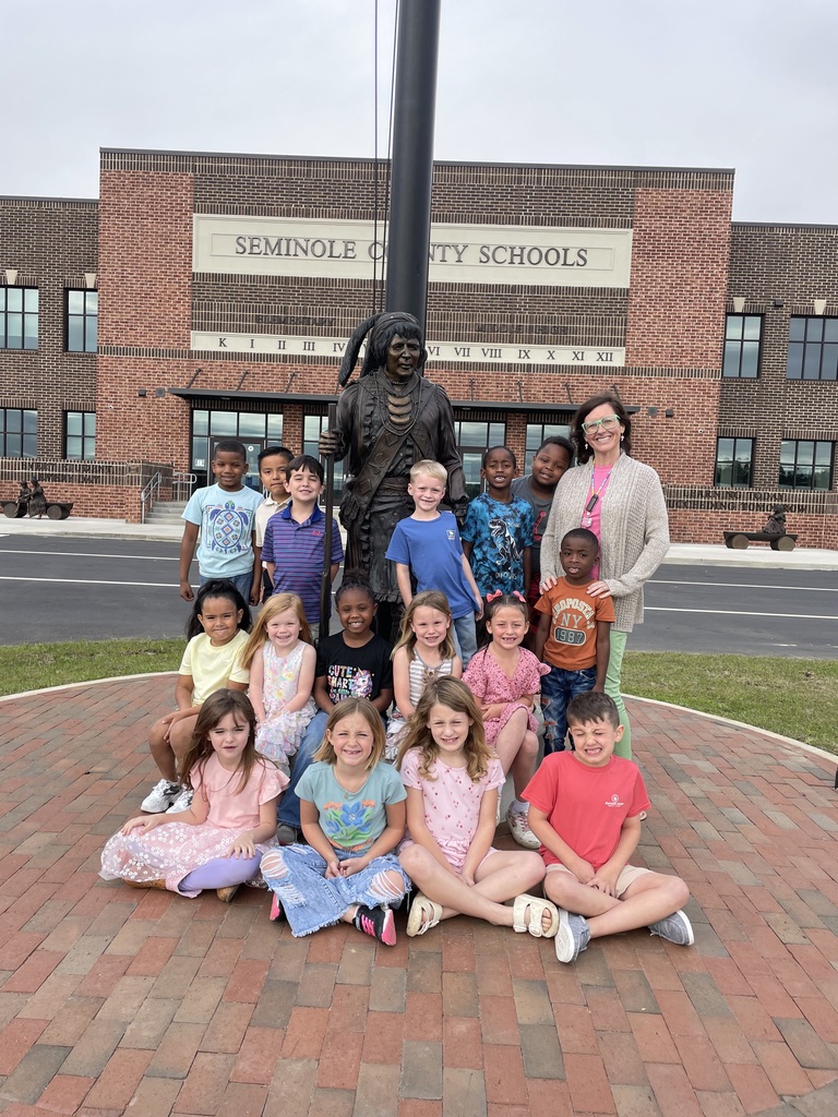 Ms. Layne’s class has been learning about statues and monuments. We took a peek outside at the statues of notable figures from the Seminole Nation. It was fun for the students to see a real statue of a real person and learn a little bit of their story. 