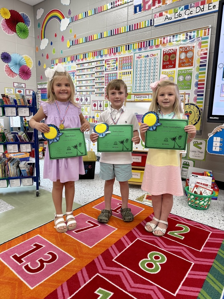 Miss Jodi Harper and Miss Jalee’ Conley would like to give a big “SHOUTOUT” to Hattie Rykard and Bentley Elmore for completing 100 iReady Math lessons and Saylor Cunningham for completing 100 iReady Reading lessons. We are so proud of them! 