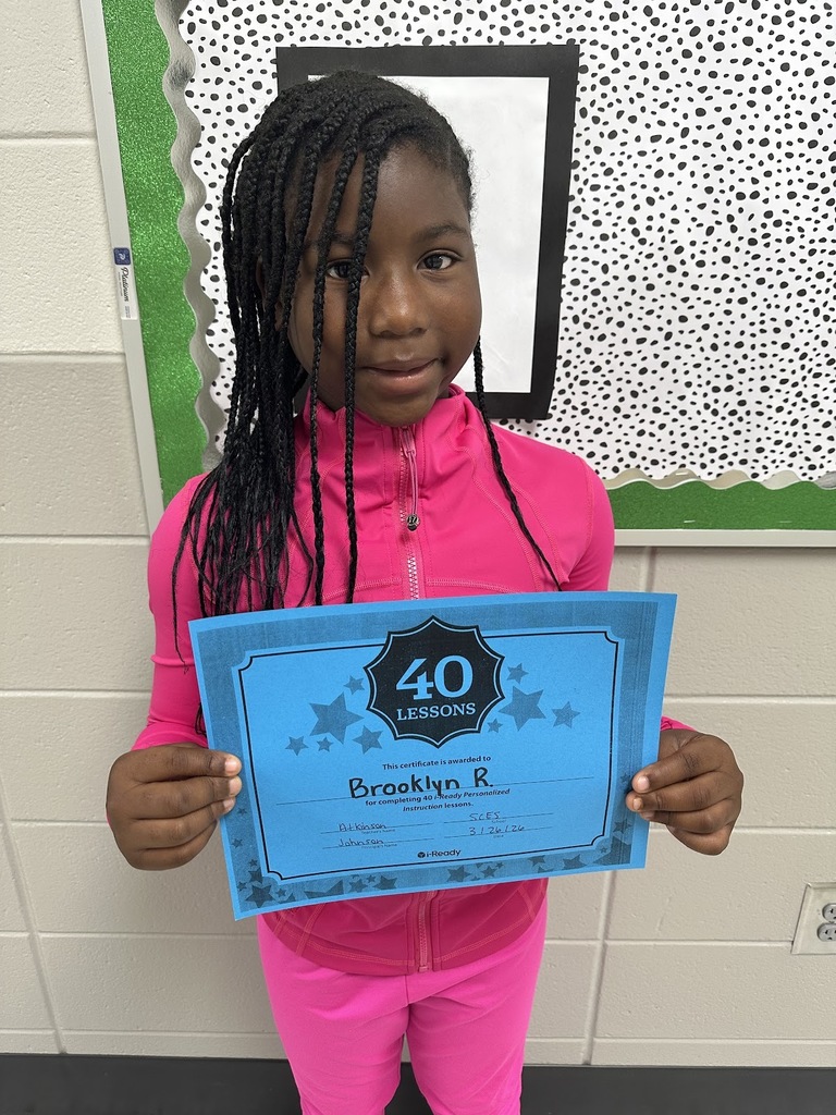 Mrs. Atkinson would like to give a SHOUT OUT to Brooklyn Rambo for completing 40 iReady lessons. Great job!