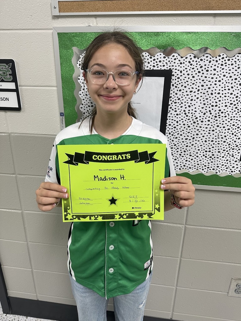 Mrs.Atkinson would like to give a SHOUT OUT to Madison Helms for completing 30 iReady lessons. Great job!