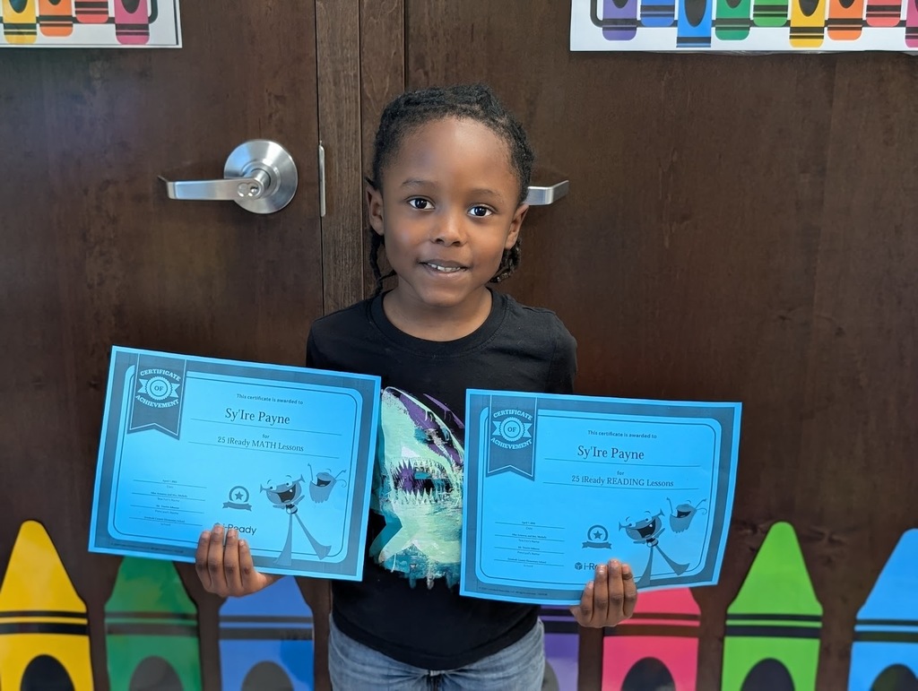 Ms. Armoray and Mrs. Michelle would like to give a shout out to Sy'Ire Payne for completing 25 Iready Reading and Math lessons!