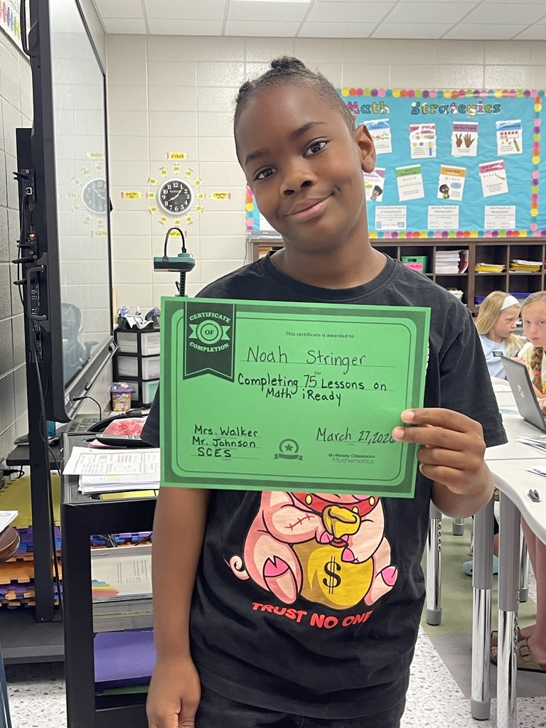 Ms. Armoray and Mrs. Michelle would like to give a shout out to Sy'Ire Payne for completing 25 Iready Reading and Math lessons!