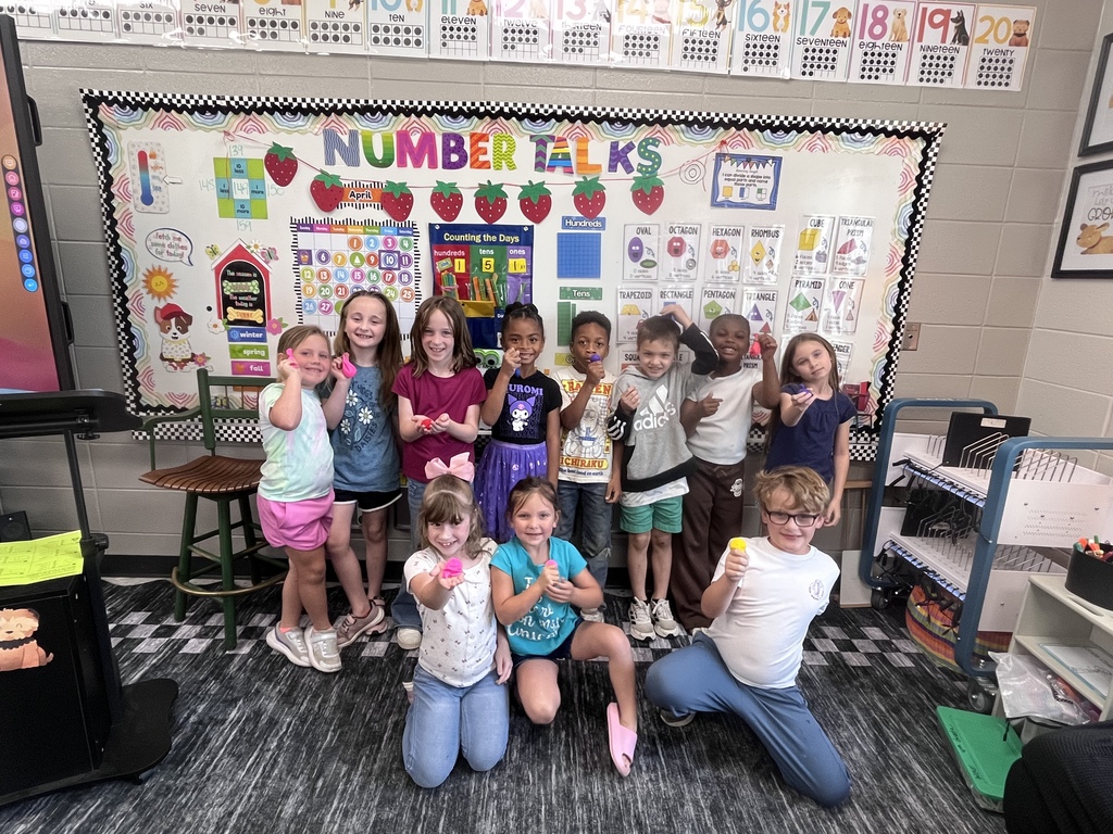 Ms. Tiffany would like to give these students from her math classes a shout out for making a 100 on their fraction comprehension comp check, meeting their I-Ready goals for the week, and for having good behavior all week! They celebrated by making needoh/stress balls!