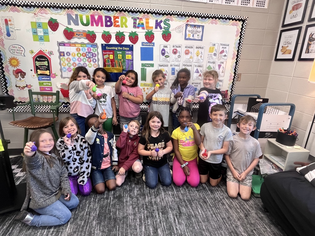 Ms. Tiffany would like to give these students from her math classes a shout out for making a 100 on their fraction comprehension comp check, meeting their I-Ready goals for the week, and for having good behavior all week! They celebrated by making needoh/stress balls!