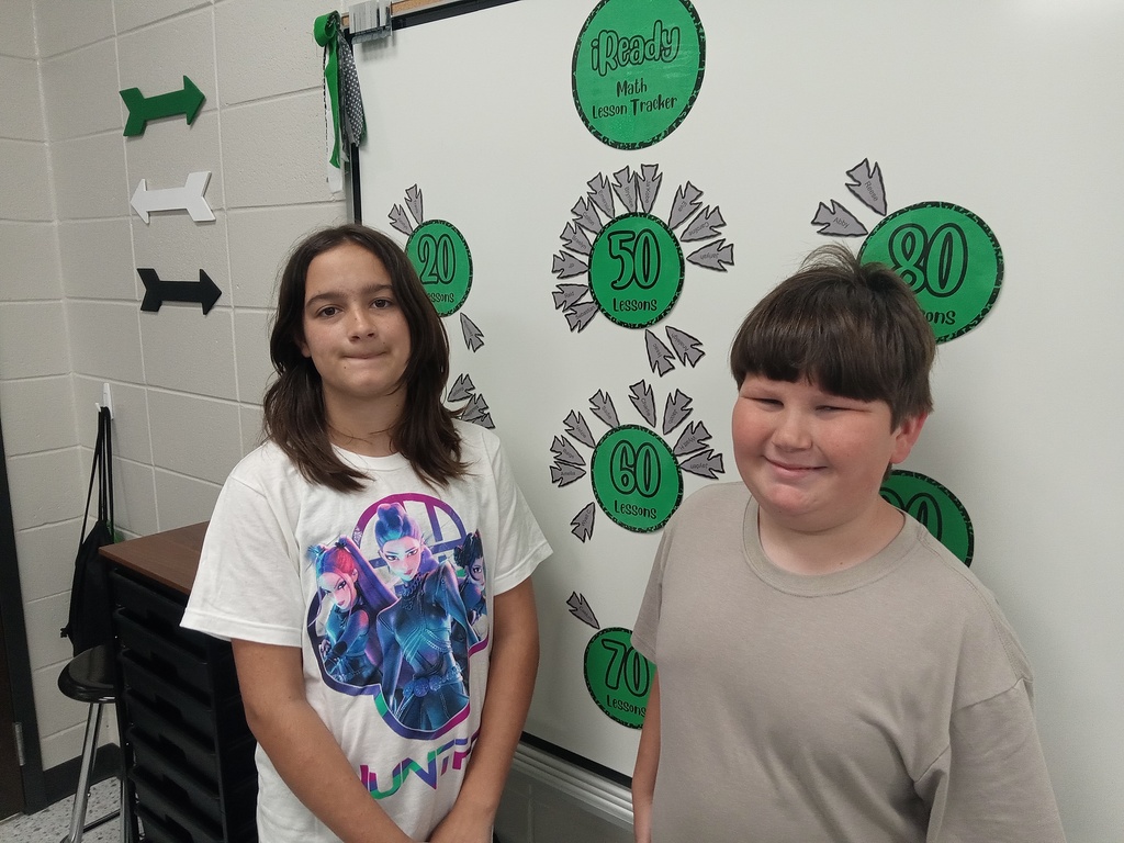 Ava and Emerson have completed 50 iReady math lessons!