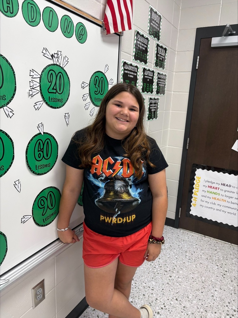 Shout out to Maddie for attendance at school! You ROCK! Ms. Moore 