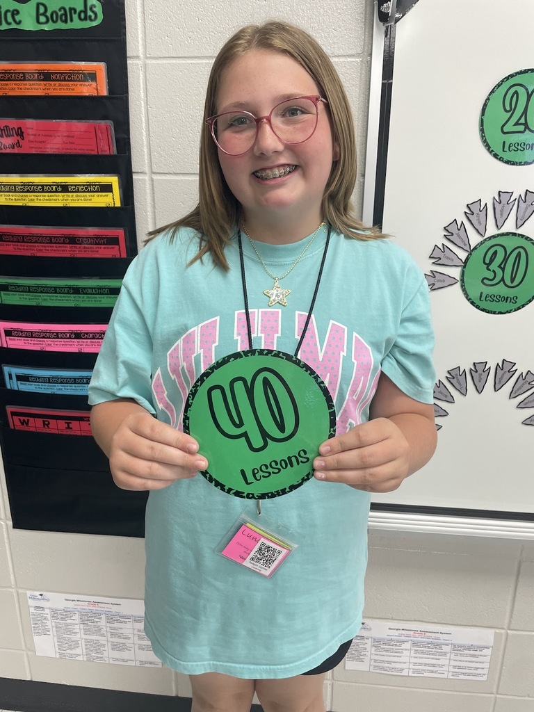 "Mrs. Croom would like to give a big Shout Out to Reagan Lovering for earning 40 points in iReady Reading! 📚✨  Way to go, Reagan! Keep up the amazing work—we are so proud of you! 🎉👏"