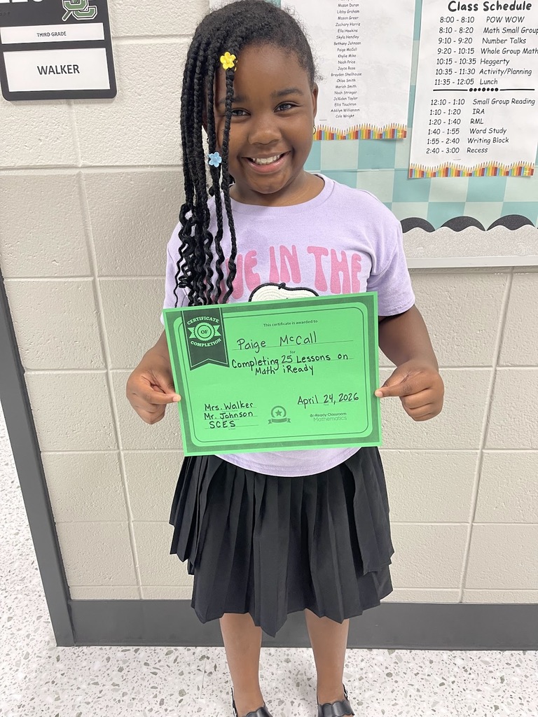 Paige McCall has completed 25 iReady math lessons!