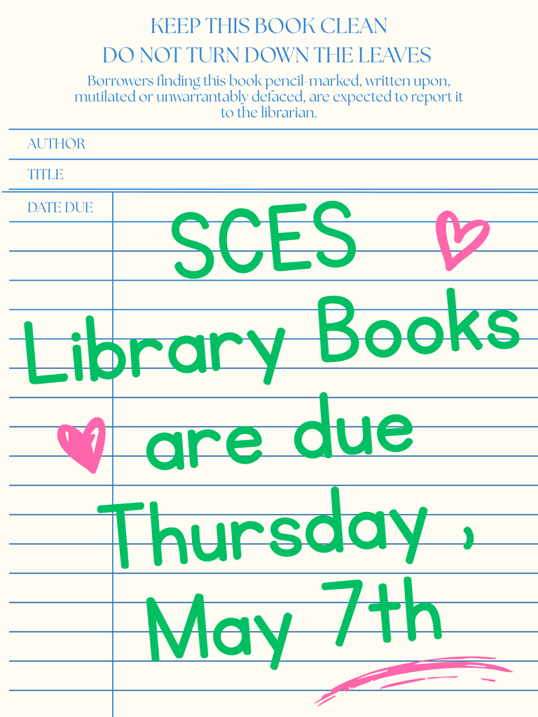 Only 2 weeks of school left! 📚 Please return all library books by this Thursday so we can wrap up the year together. Thanks for helping your child return their books!