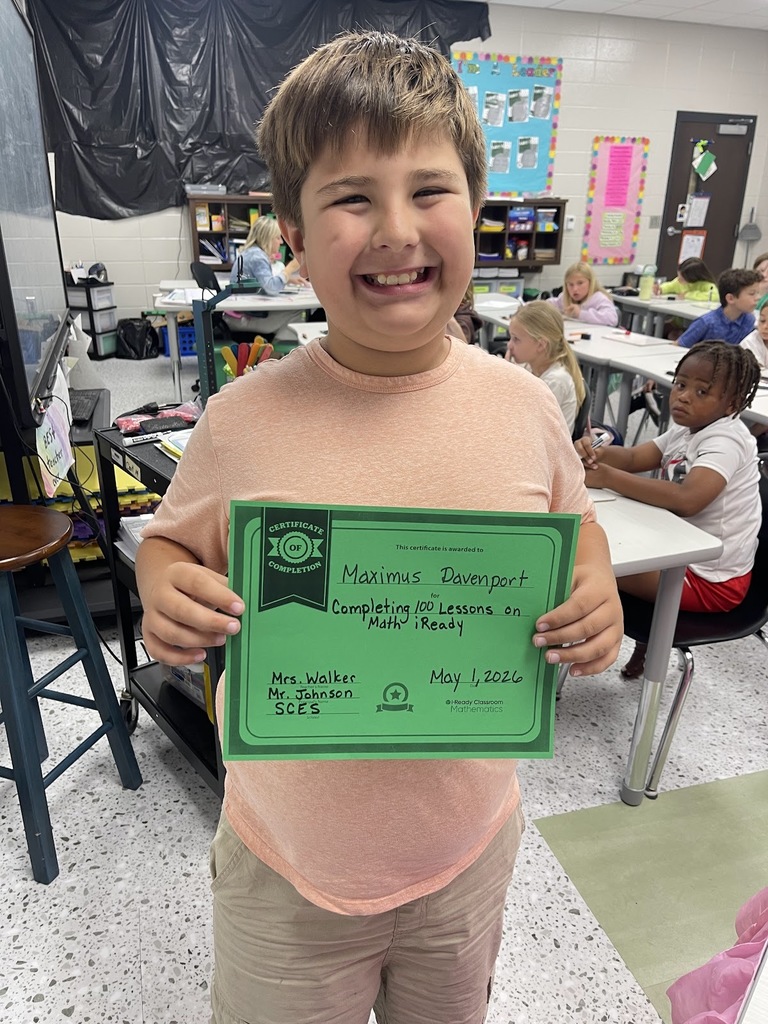 Maximus has completed 100 iReady lessons in math!