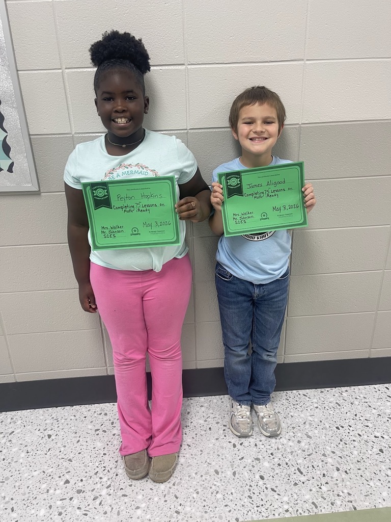 Peyton Hopkins and James Aligood have completed 75 iReady math lessons!