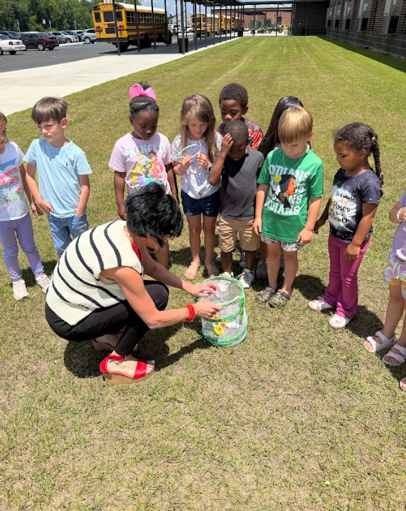 Kindergarten class butterfly release