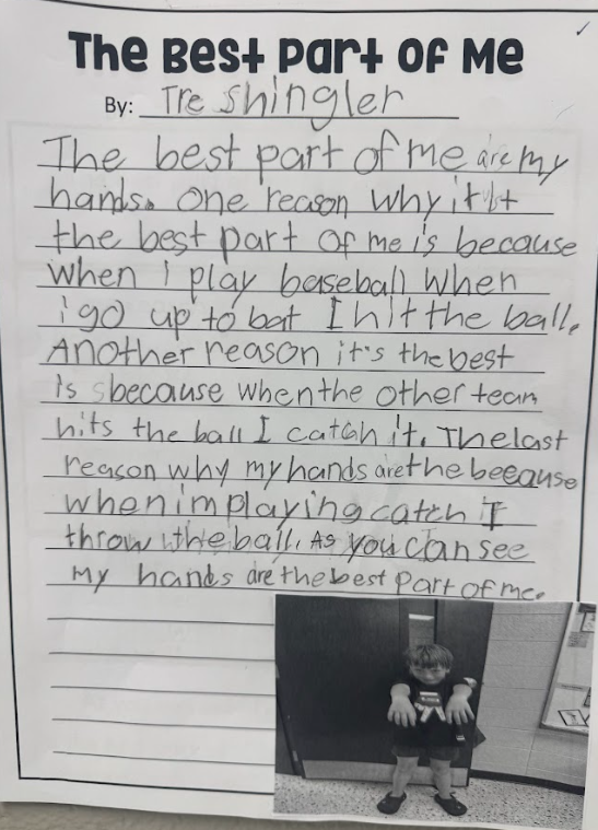 Tre Shingler's Best Part of Me paper!