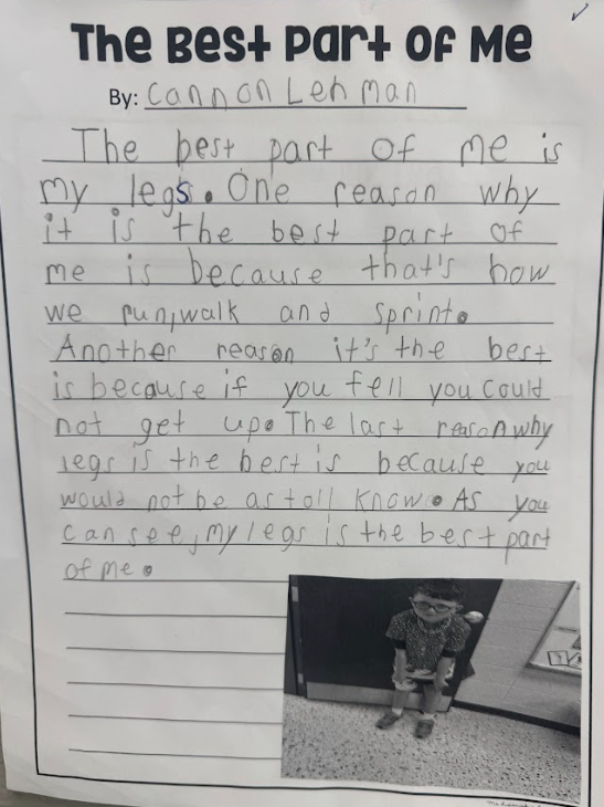 Cannon Lehman's Best Part of Me paper! 