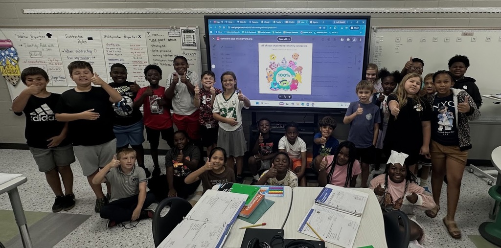 Mrs.Atkinson would like to give her homeroom a SHOUT OUT for having 100% parent connection on ClassDojo! Great job parents and students. 