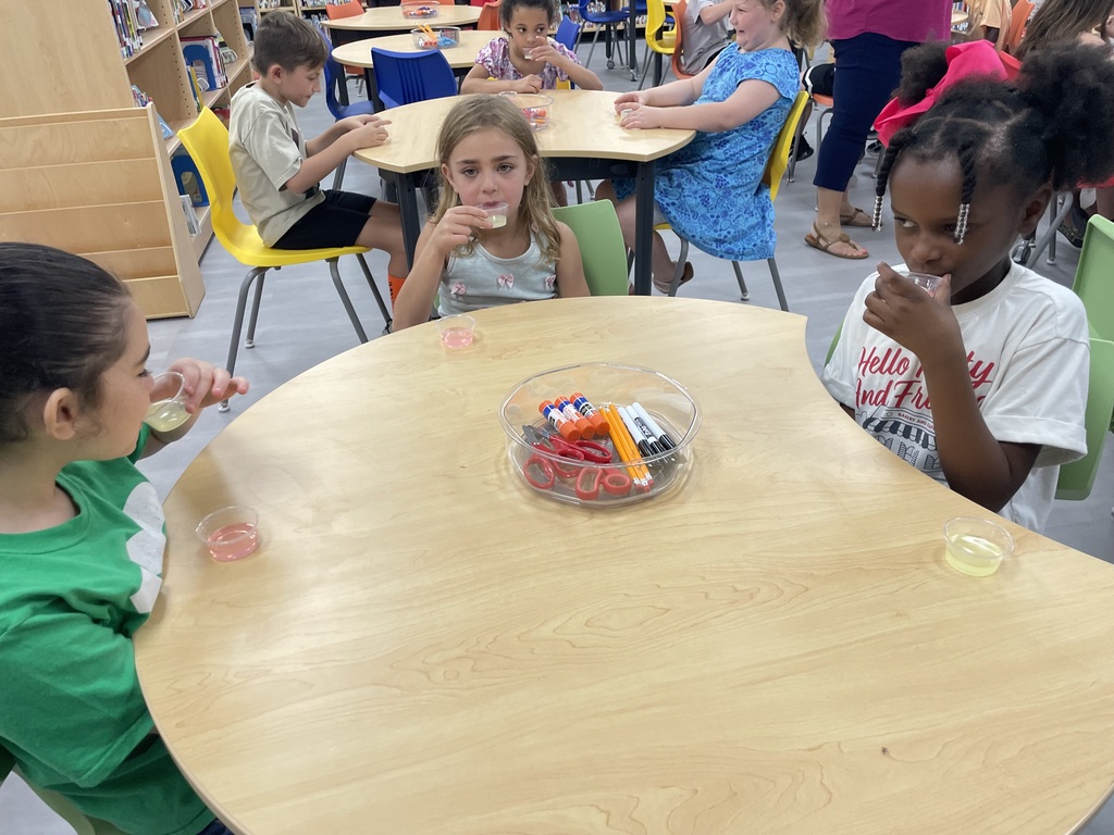Ms. Hannah and Ms. Brooke’s 2nd graders came into the media center to do a lemonade tasting. They created a collaborative bar graph to graph their data. Classic lemonade won in all the classes. 