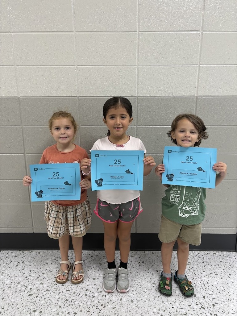 Ms. Keyla is shouting out Lucia, Hudson, and Emma for showing fluency on 25 addition facts! Way to go! 