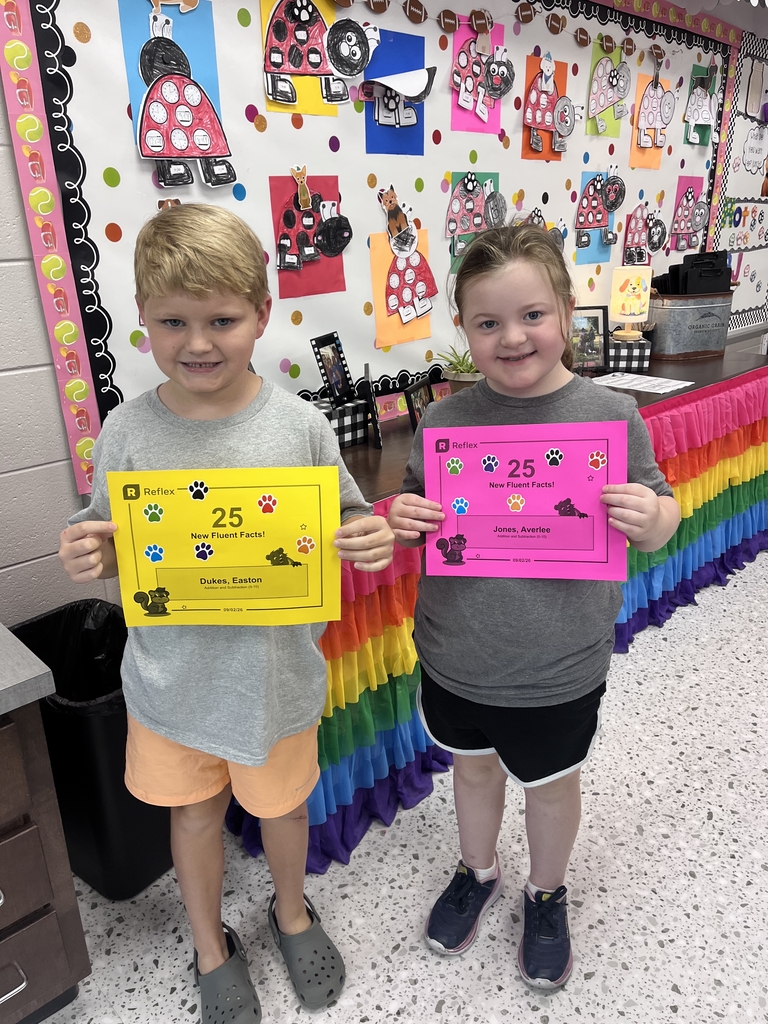 Ms. Tiffany would like to give a shout out to these students for 25 or more fluent facts!!