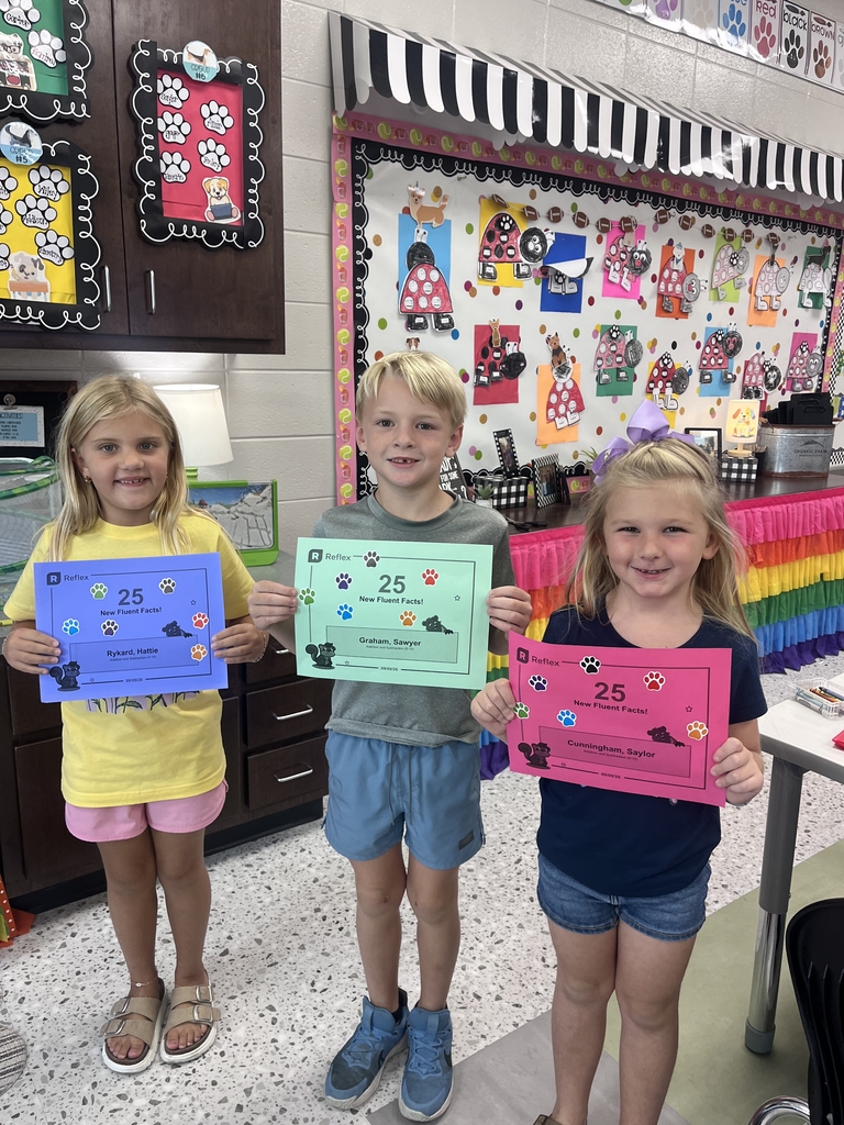 Ms. Tiffany would like to give a shout out to these students for 25 or more fluent facts!!