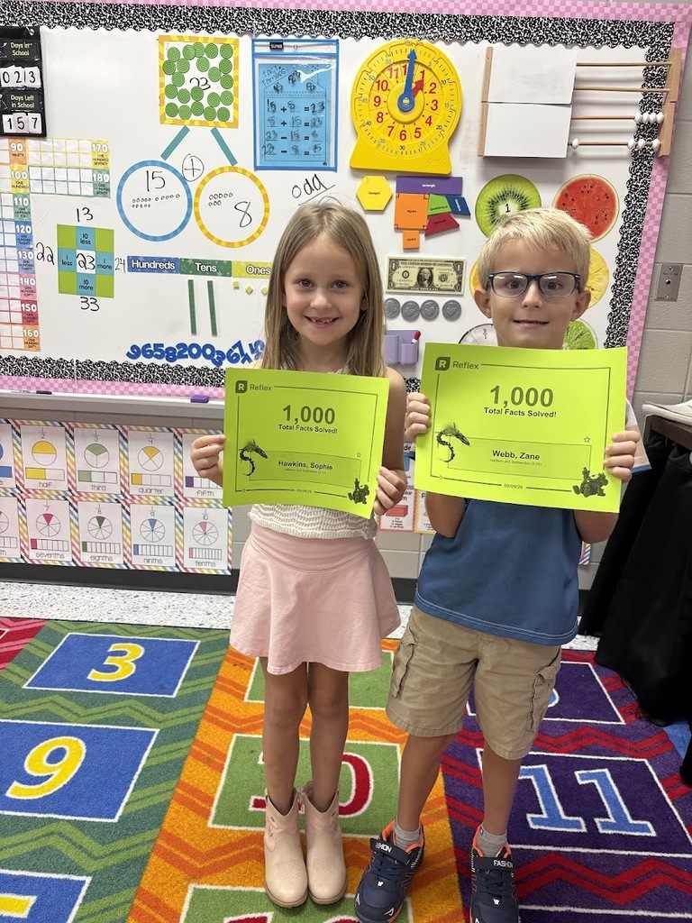 🎉 Sophie and Zane have officially solved 1,000 facts on Reflex! ✨ Ms. Keyla is so proud of their hard work! 💙