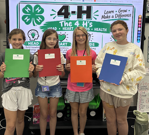 "🌟 Congratulations to our newly elected 4-H Officers for Mrs. Gross's Homeroom! 🌟 We are excited to announce our 2026–2027 4-H officers: 💚 President: Brynlee McMickle 💚 Vice-President: Rayleigh Forshee 💚 Secretary: Jerah Thompson 💚 Reporter: Kate Shingler We are proud of each of you for stepping up to serve and lead! We look forward to a fantastic year of leadership, service, learning, and fun! 🍀 Congratulations, officers! We know you will represent our 4-H club well! 🎉👏"