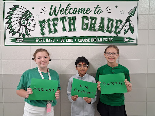 "Congratulations to the Newly Elected SCES NEHS Officers! 🎉 Please join us in congratulating Kate Shingler, President; Ayaan Patel, Vice-President; and Madison Helms, Secretary! These students were chosen by their peers to serve as leaders of the SCES National Elementary Honor Society. We are excited to see them lead, serve, and represent NEHS with pride throughout the school year! Congratulations, officers! We are proud of you! 💚🖤🤍"