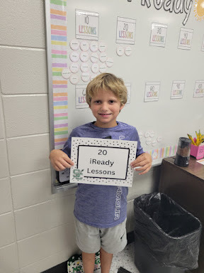 Ms. Hodges would like to congratulate Hudson Prescott for passing 20 iReady Reading Lessons.  Way to go Hudson!! 
