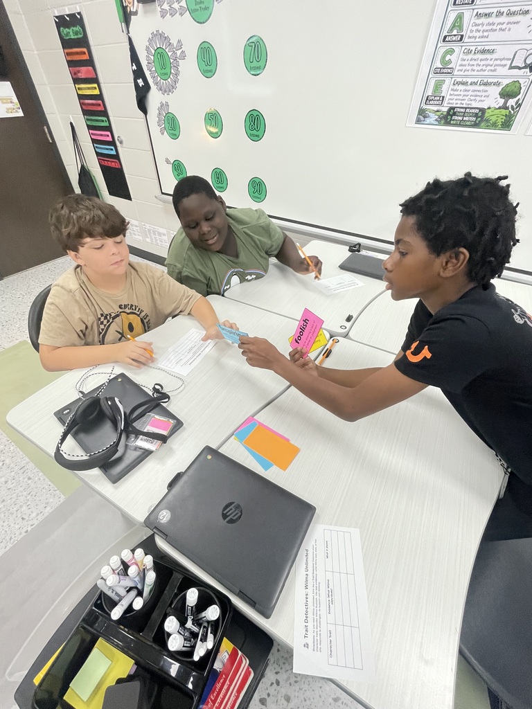 📚✨ Fifth Grade ELA in Action! ✨📚  Mrs. Croom’s fifth grade ELA classes have been working hard on analyzing character traits, conflicts, and relationships! Students are taking a closer look at characters’ actions and choices and using text evidence to support their claims and thinking. 🔍📖  They’re also putting all of these skills together to determine the theme of a story. By analyzing characters, their actions, challenges, and relationships—and supporting their ideas with evidence—students are discovering how the events of a story connect to a deeper message or lesson. 💡  We are so proud of the thoughtful readers and critical thinkers these students are becoming! 🌟📚  #FifthGradeELA #ReadingSkills #TextEvidence #CharacterAnalysis #FindingTheTheme #CriticalThinkers