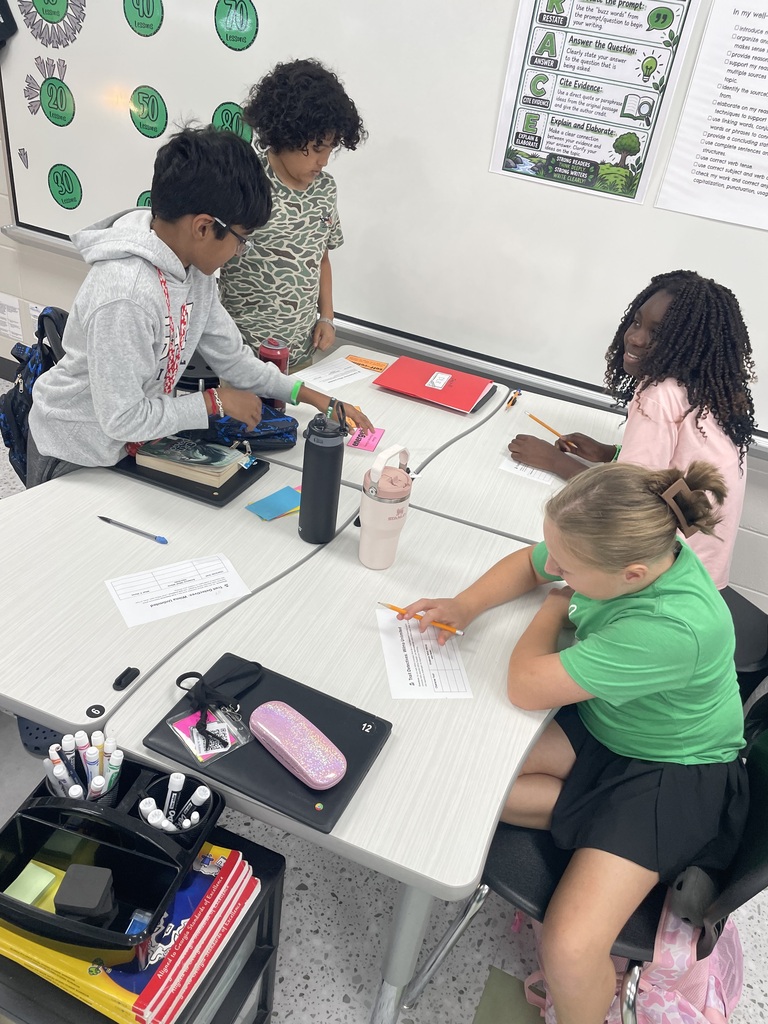 📚✨ Fifth Grade ELA in Action! ✨📚  Mrs. Croom’s fifth grade ELA classes have been working hard on analyzing character traits, conflicts, and relationships! Students are taking a closer look at characters’ actions and choices and using text evidence to support their claims and thinking. 🔍📖  They’re also putting all of these skills together to determine the theme of a story. By analyzing characters, their actions, challenges, and relationships—and supporting their ideas with evidence—students are discovering how the events of a story connect to a deeper message or lesson. 💡  We are so proud of the thoughtful readers and critical thinkers these students are becoming! 🌟📚  #FifthGradeELA #ReadingSkills #TextEvidence #CharacterAnalysis #FindingTheTheme #CriticalThinkers