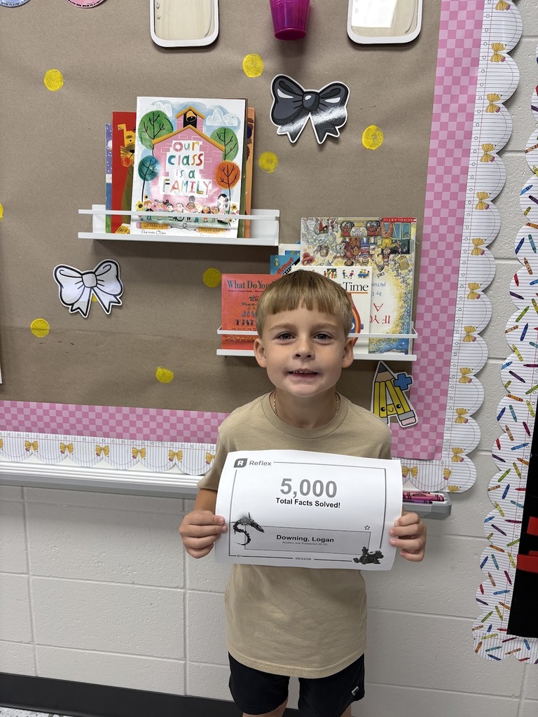 Logan has solved a total of 5,000 addition and subtraction facts on Reflex!