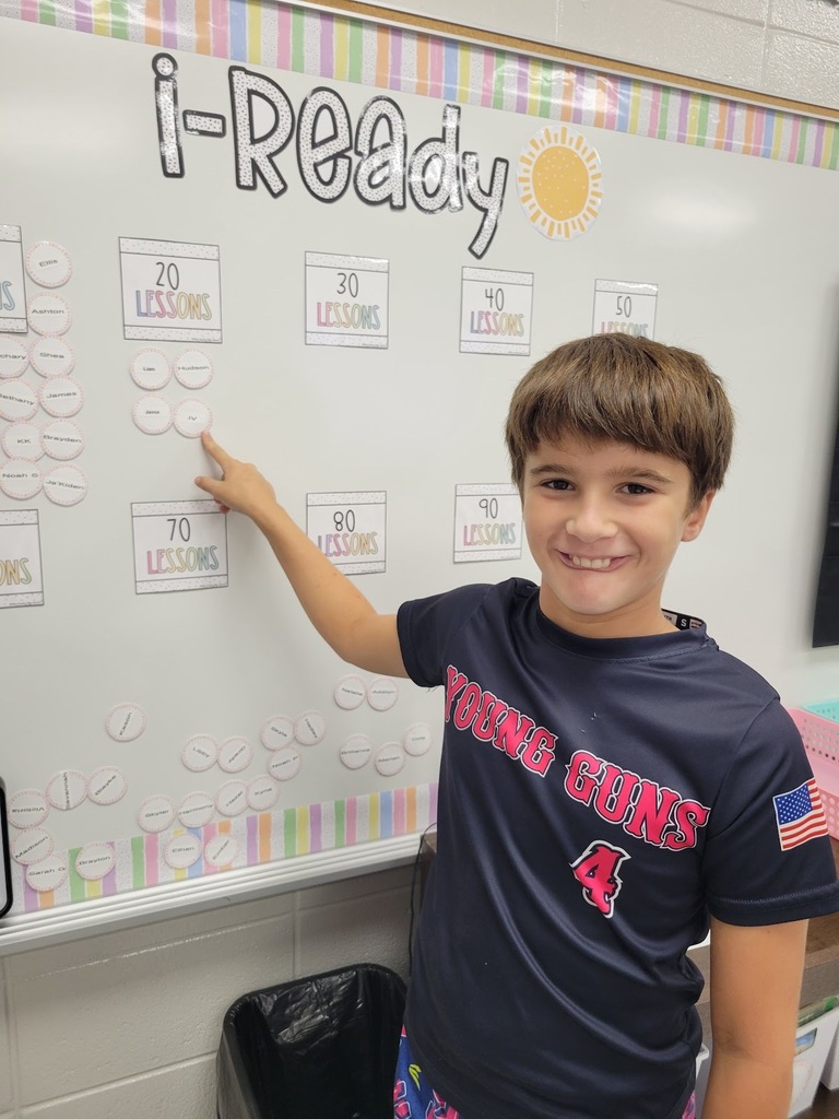 Ms. Hodges would like to congratulate IV Miller for passing 20 iReady Reading lessons. Way to go IV! So proud of you!
