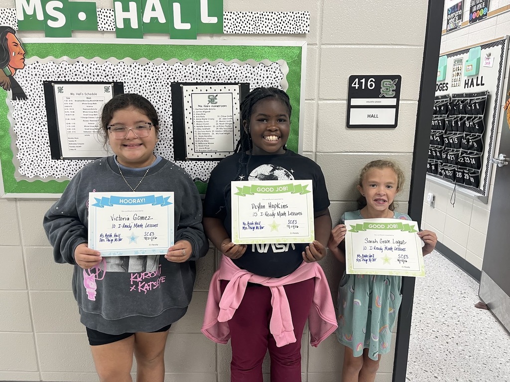 Ms. Hall is so proud of Peyton Hopkins for passing 15 Math I ready Lessons! Victoria Gomez and Sarah Grace Logue have passed 10 I Ready Math Lessons. Way to go girls!