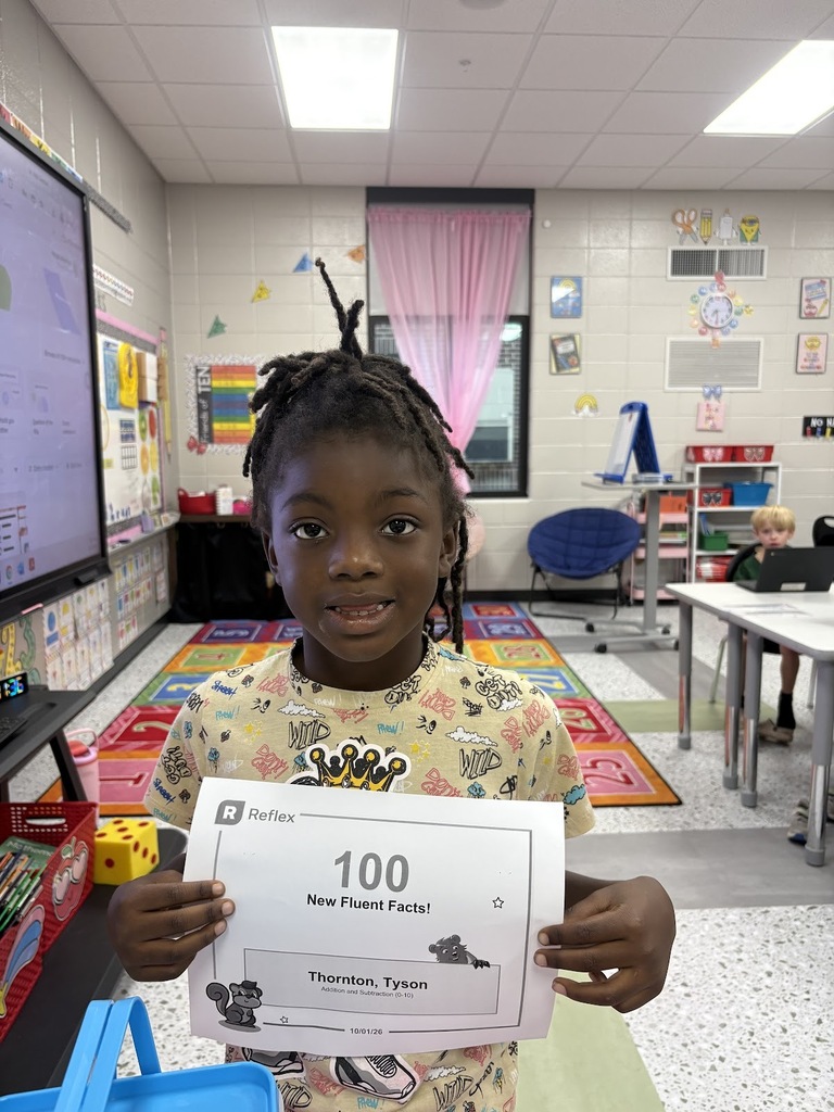Tyson is now fluent in 100 addition and subtraction facts! Great Job Tyson! 