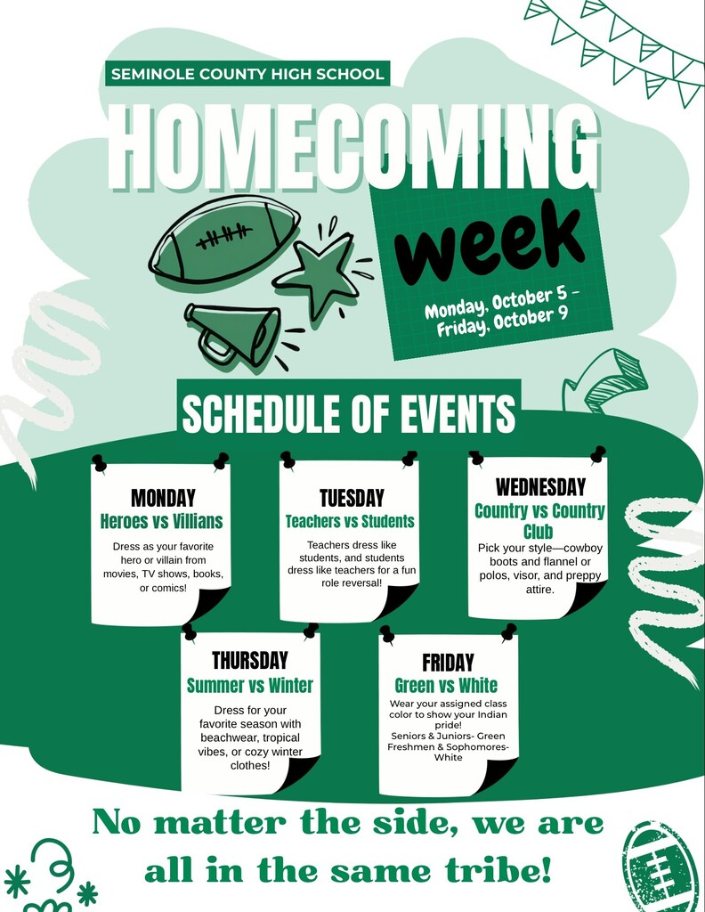 Homecoming Week Daily Themes